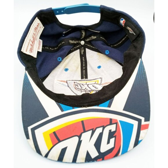 Hat OKC Thunder Snapback Cap Mitchell & Ness Basketball Flat Brim 2014 - Picture 8 of 16